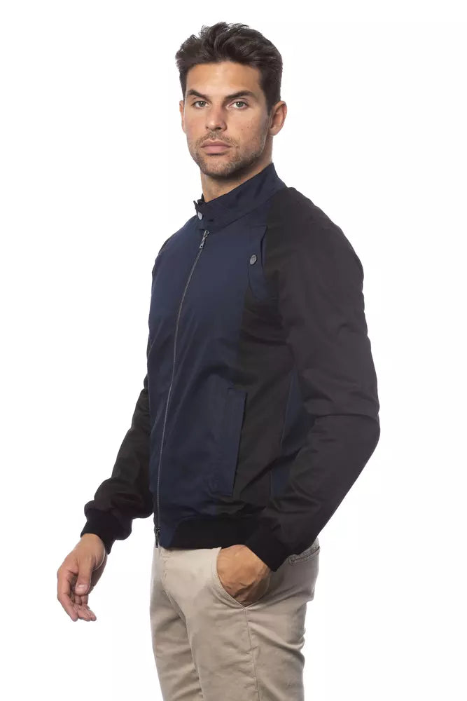 Verri Blue Cotton Bomber Jacket for Men