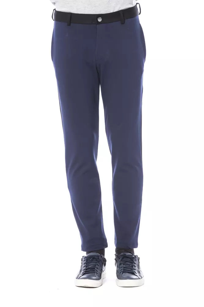 Verri Blue Viscose Men's Trousers