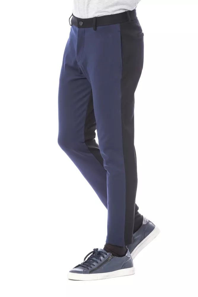 Verri Blue Viscose Men's Trousers