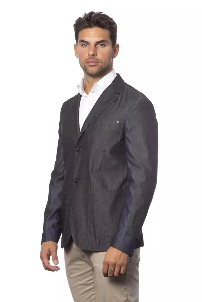 Verri Gray Cotton Blazer for Men