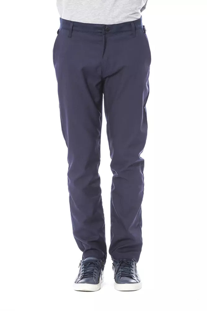 Verri Blue Polyester Pants for Men