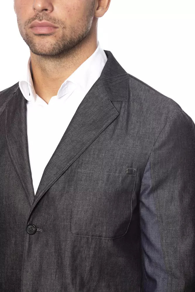 Verri Gray Cotton Blazer for Men