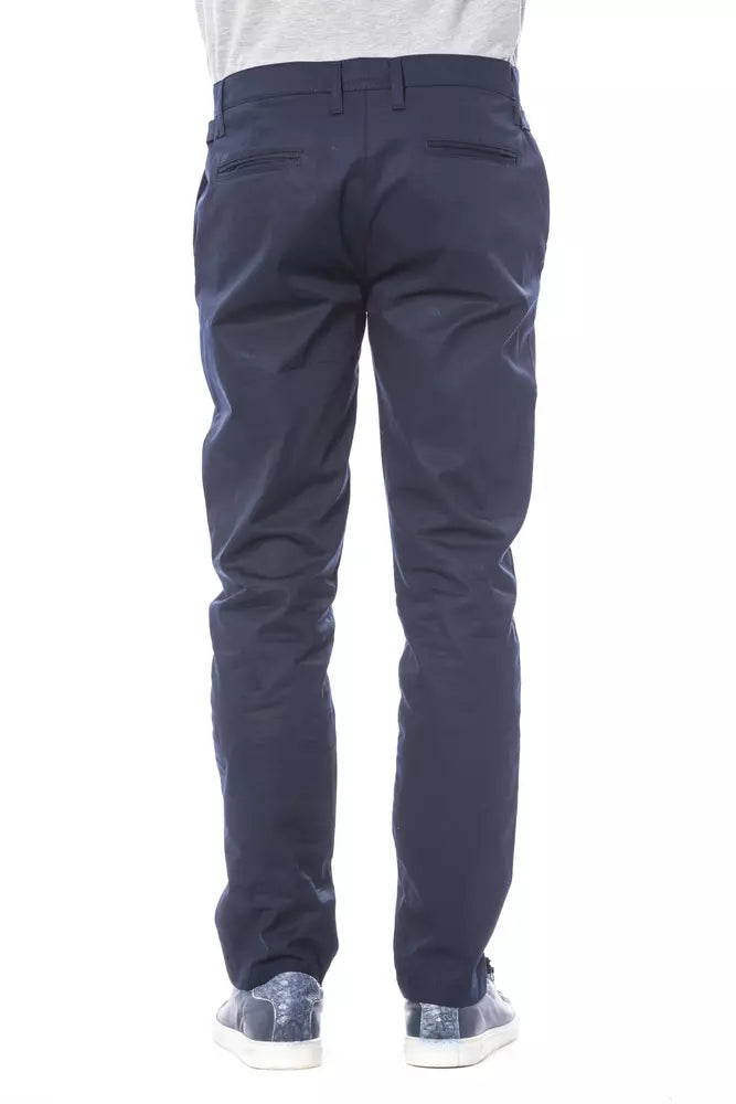 Verri Blue Polyester Pants for Men