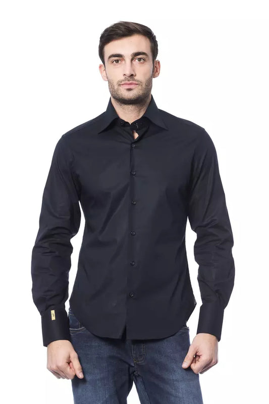 Billionaire Italian Couture Blue Cotton Shirt for Men