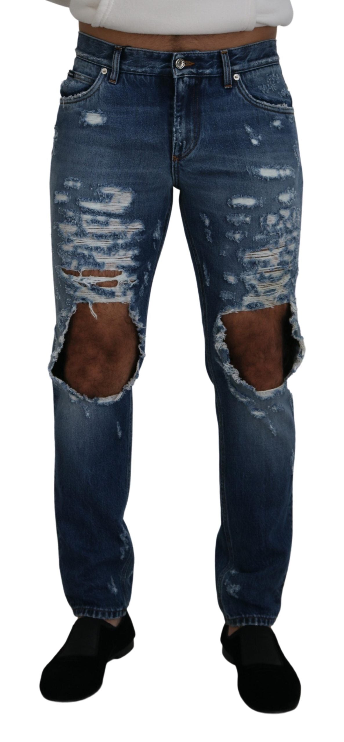 Dolce &amp; Gabbana Chic distressed denim pants for the modern man