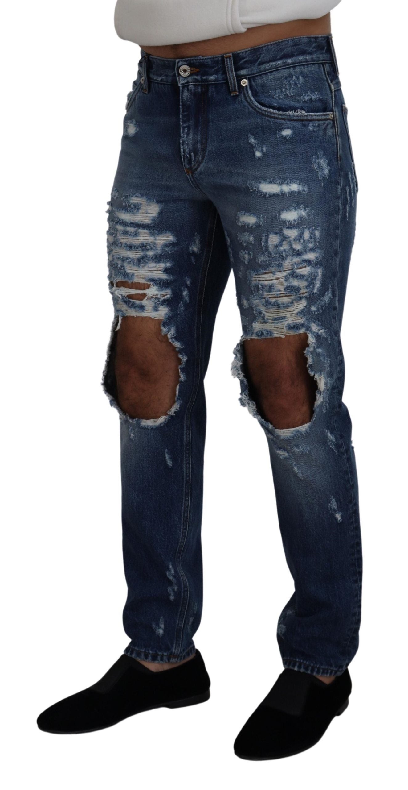 Dolce &amp; Gabbana Chic distressed denim pants for the modern man