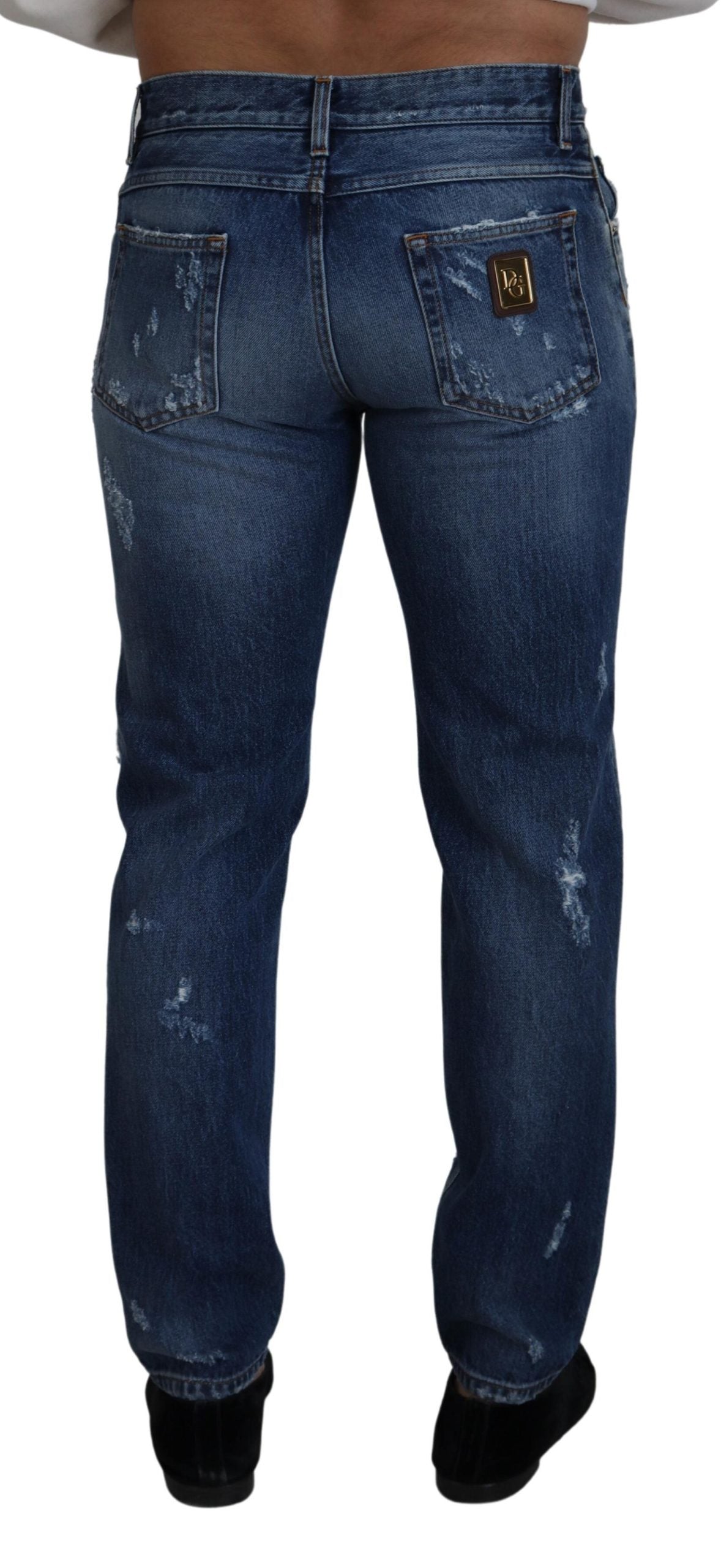 Dolce &amp; Gabbana Chic distressed denim pants for the modern man