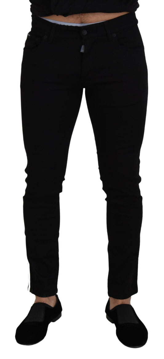 Dolce &amp; Gabbana Elegant Black Slim Fit Denim Pants