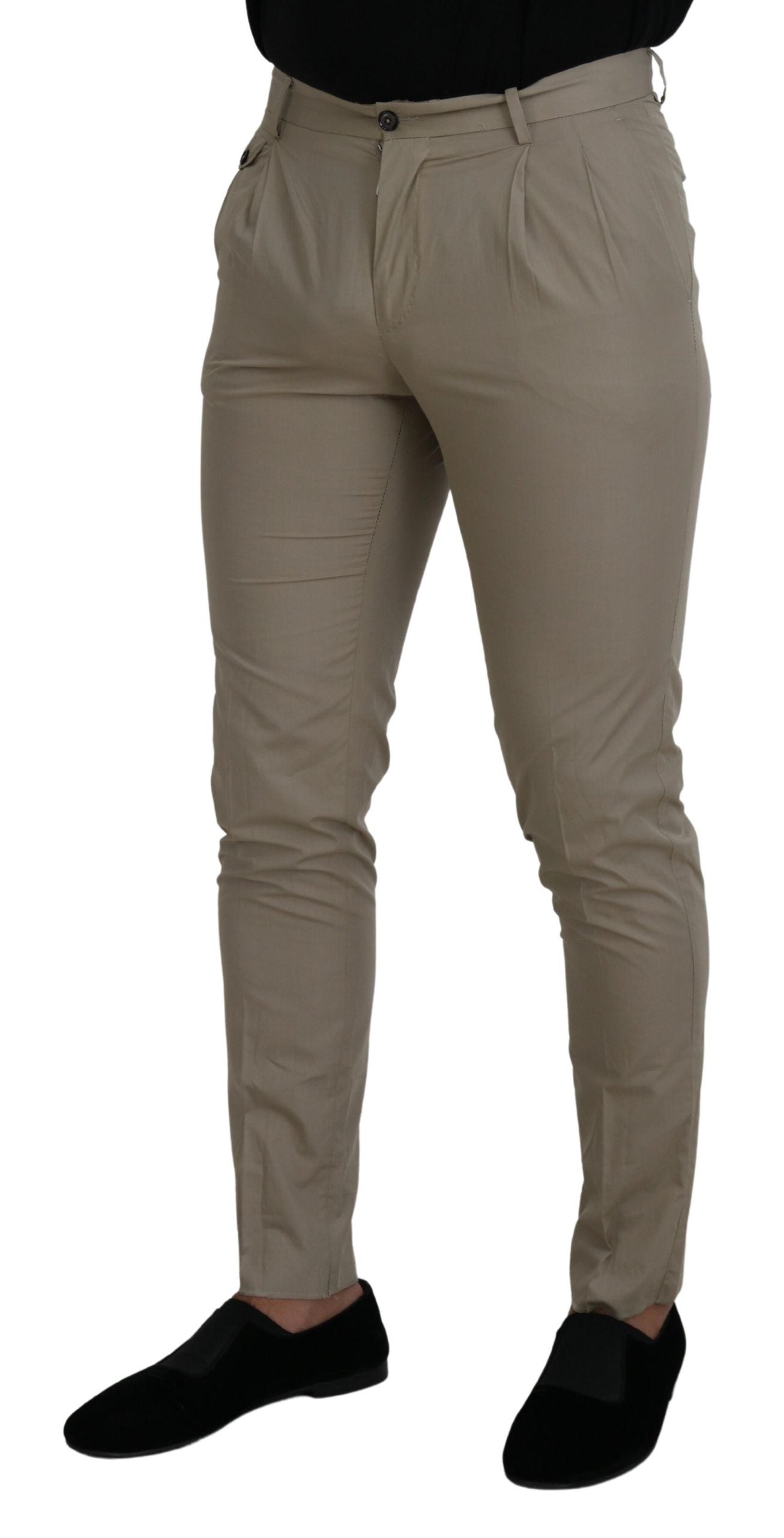 Dolce &amp; Gabbana Stunning Italian Cotton Trousers in Beige