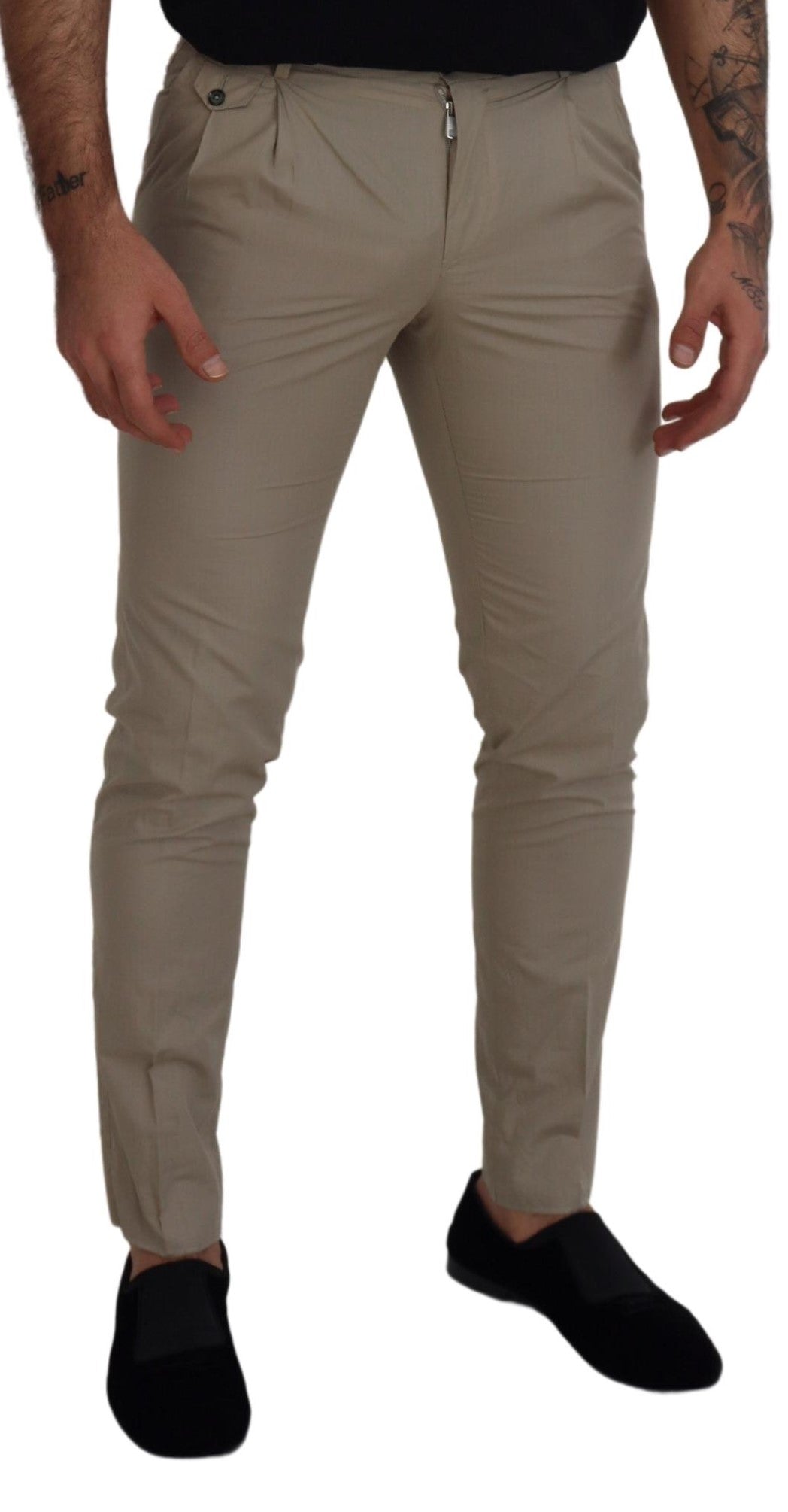 Dolce &amp; Gabbana Stunning Italian Cotton Trousers in Beige