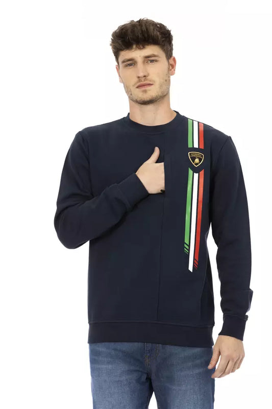 Automobili Lamborghini Blauer Baumwollpullover für Männer