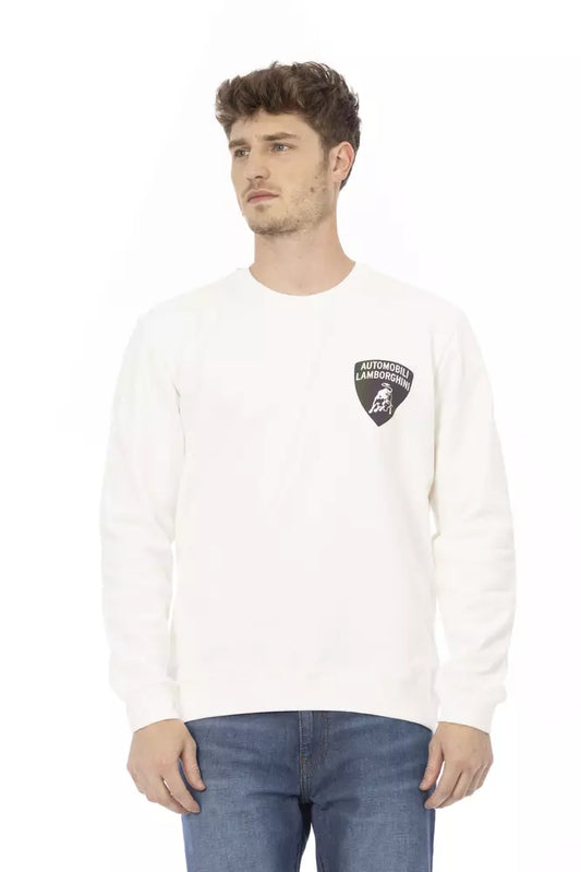 Automobili Lamborghini Weißer Baumwollpullover für Männer