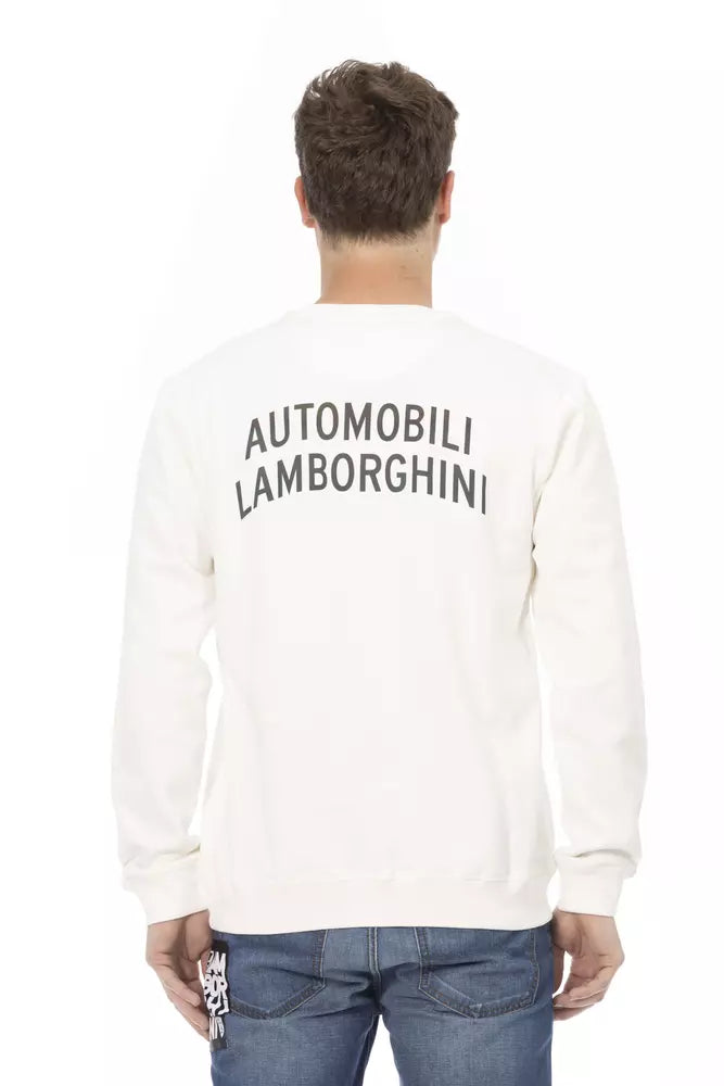 Automobili Lamborghini White Cotton Sweater for Men