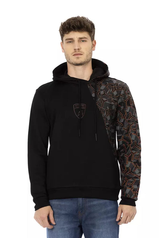 Automobili Lamborghini Schwarzer Baumwoll-Hoodie für Männer