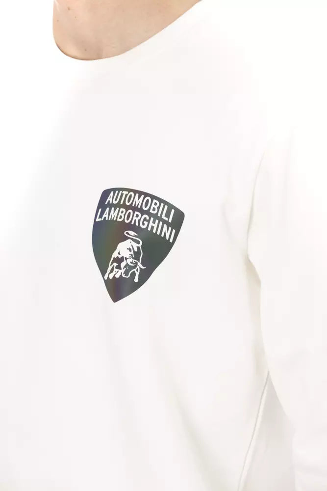 Automobili Lamborghini White Cotton Sweater for Men