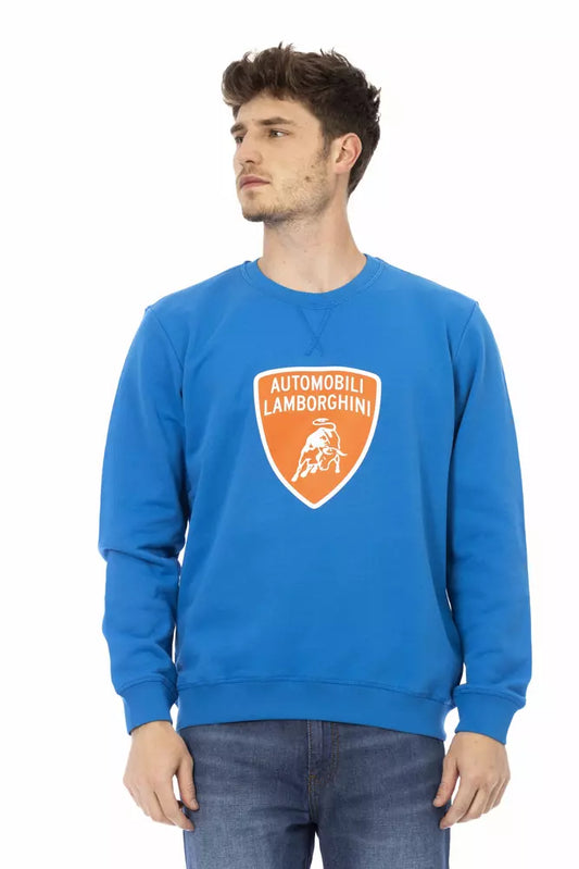 Automobili Lamborghini Blauer Baumwollpullover für Männer