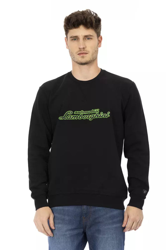 Automobili Lamborghini Schwarzer Baumwollpullover für Männer