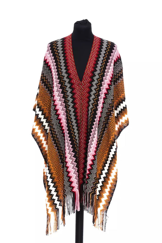 Missoni monivärinen villainen naisten poncho