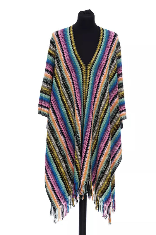 Missoni monivärinen villainen naisten poncho