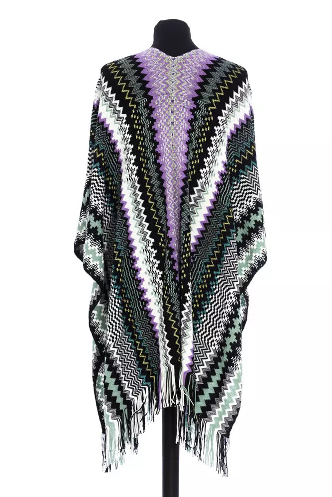 Missoni monivärinen villainen naisten poncho