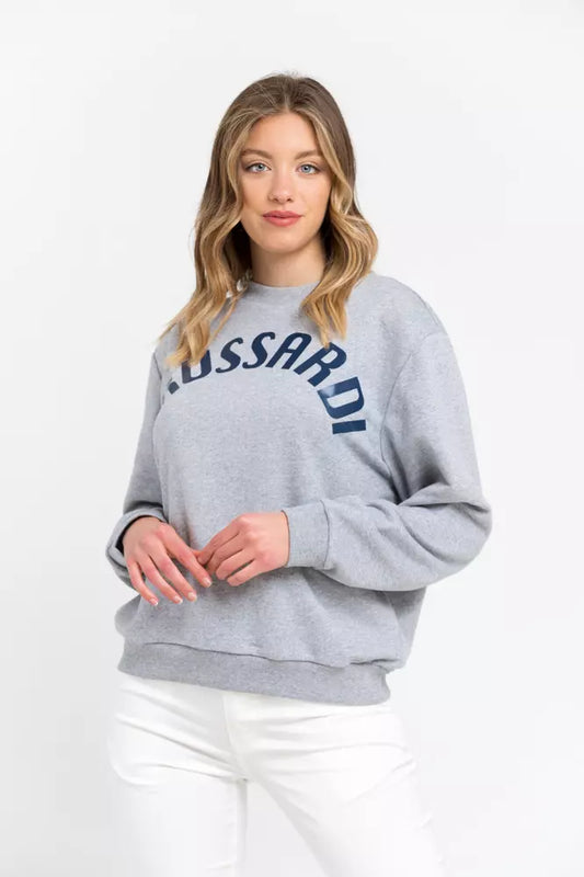 Trussardi Grauer Baumwollpullover für Frauen