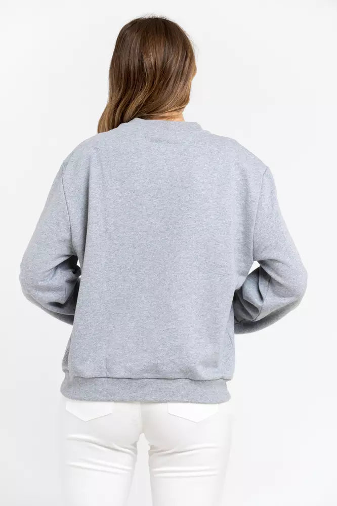 Trussardi Grauer Baumwollpullover für Frauen