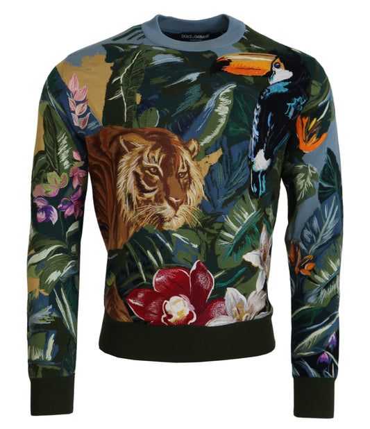 Dolce &amp; Gabbana jungle sweater with wool-silk embroidery