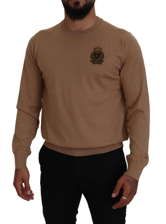 Dolce &amp; Gabbana beige cashmere crew neck sweater