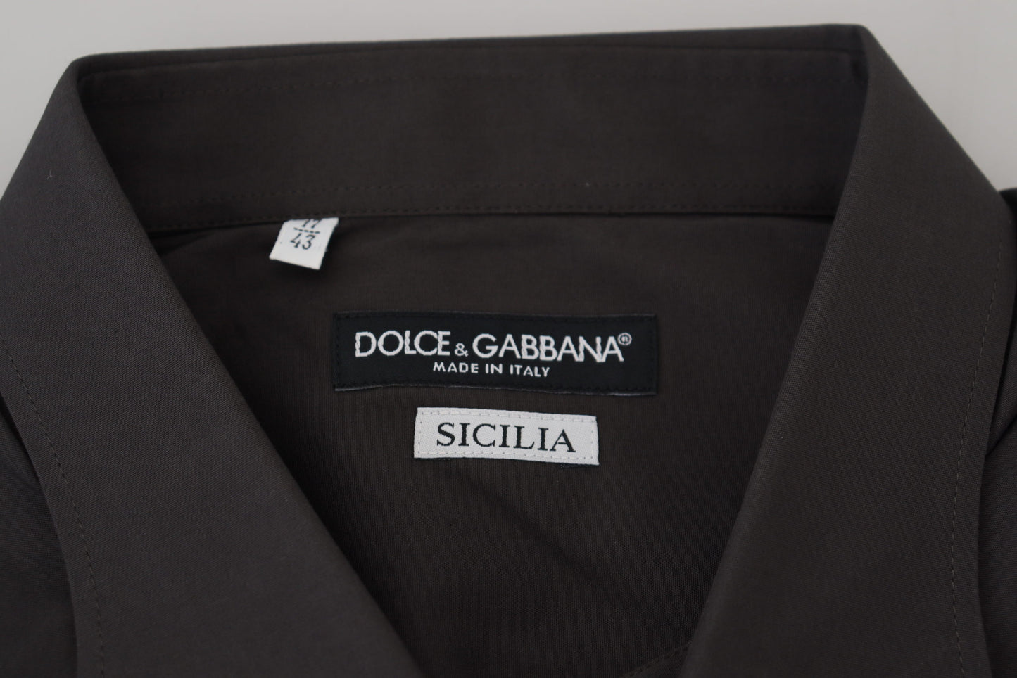 Dolce &amp; Gabbana Elegant Grey Sicilia Slim Fit -paita