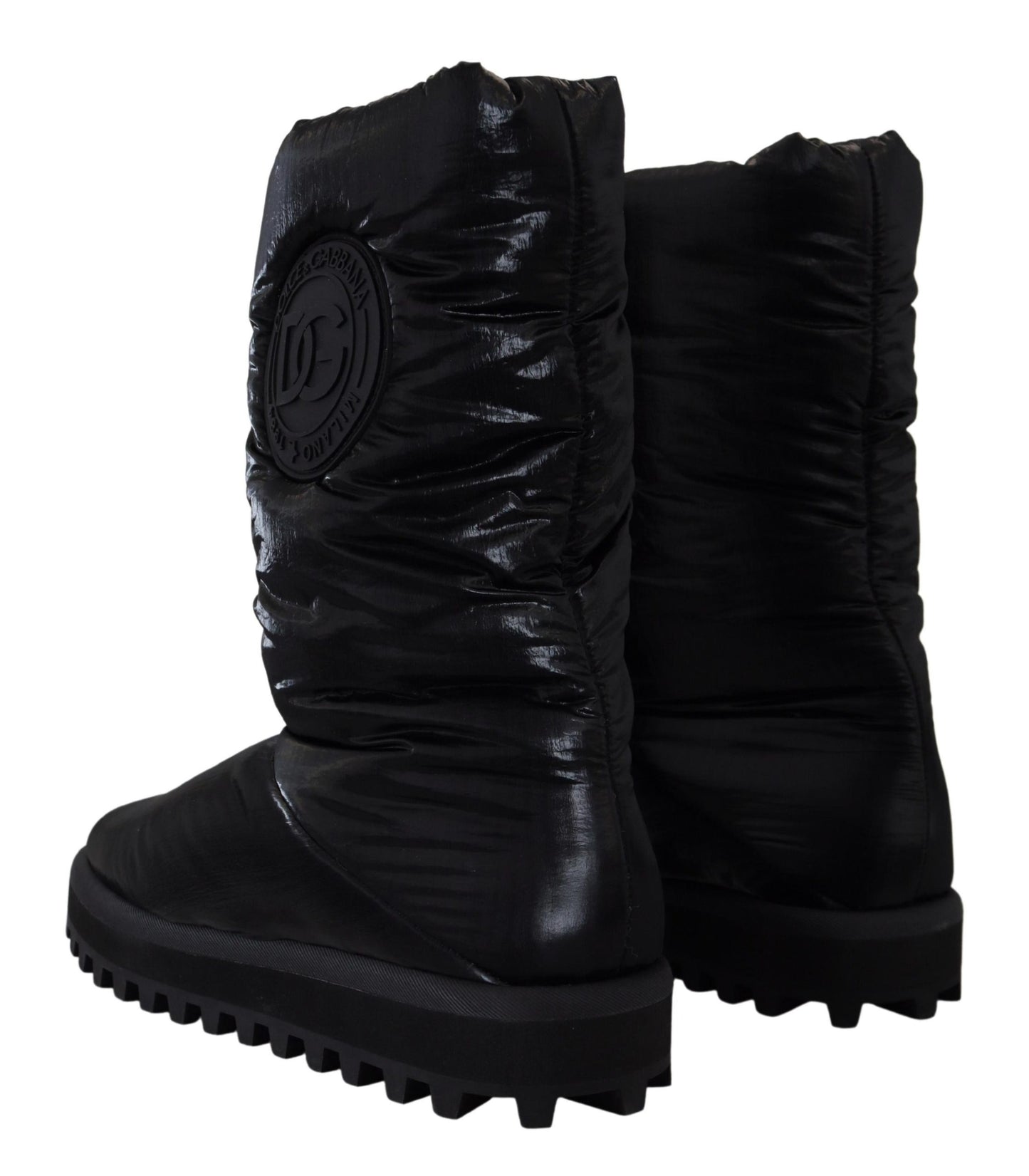 Dolce &amp; Gabbana Elegant mid-calf boots in black polyester