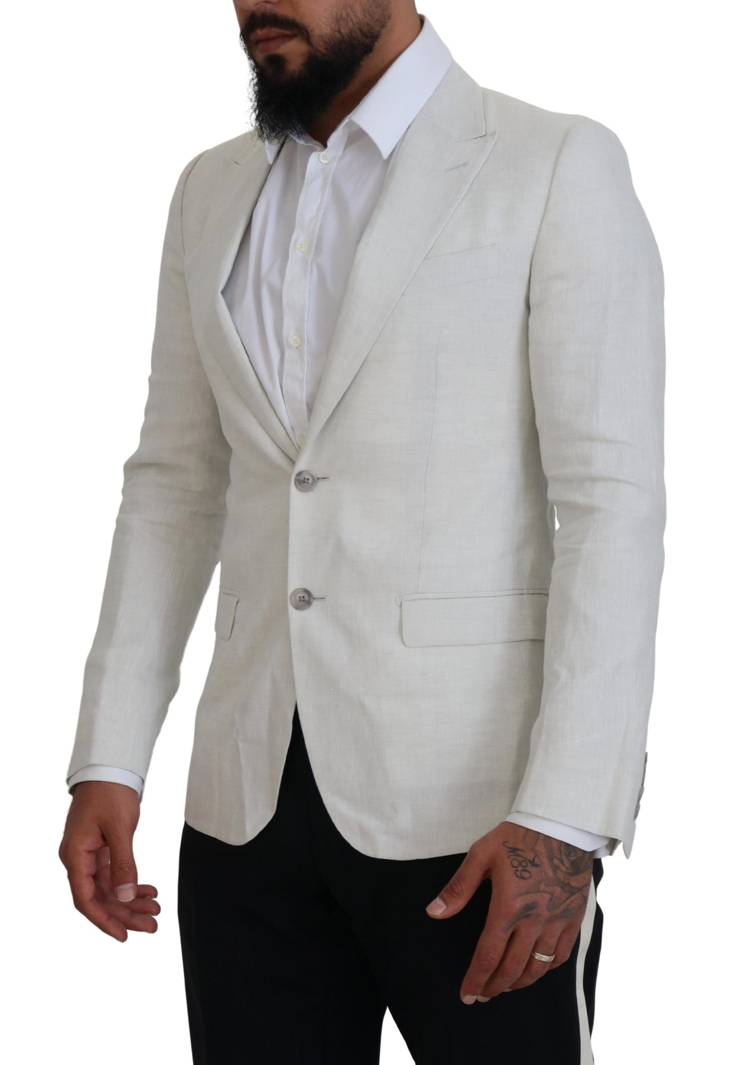 Dolce &amp; Gabbana Elegant white single-breasted Sicilia blazer