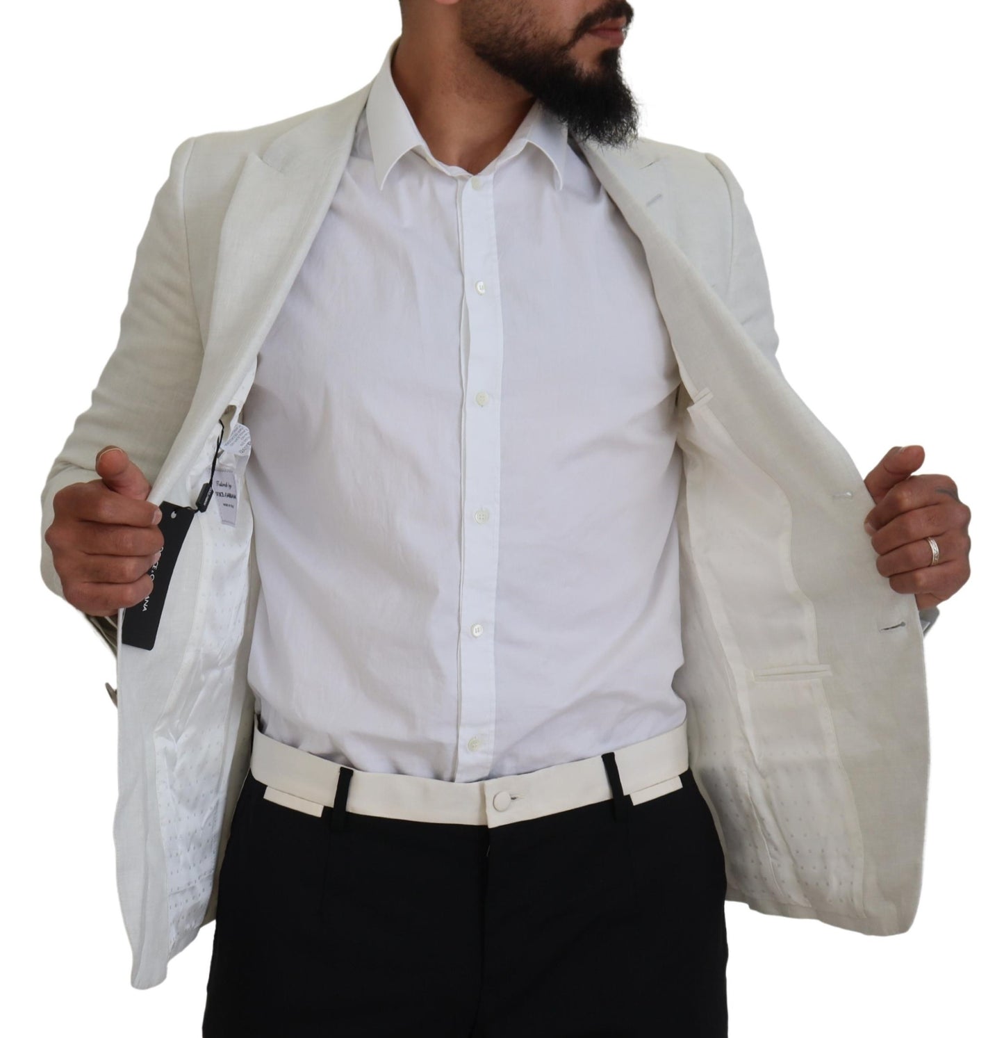 Dolce &amp; Gabbana Elegant white single-breasted Sicilia blazer