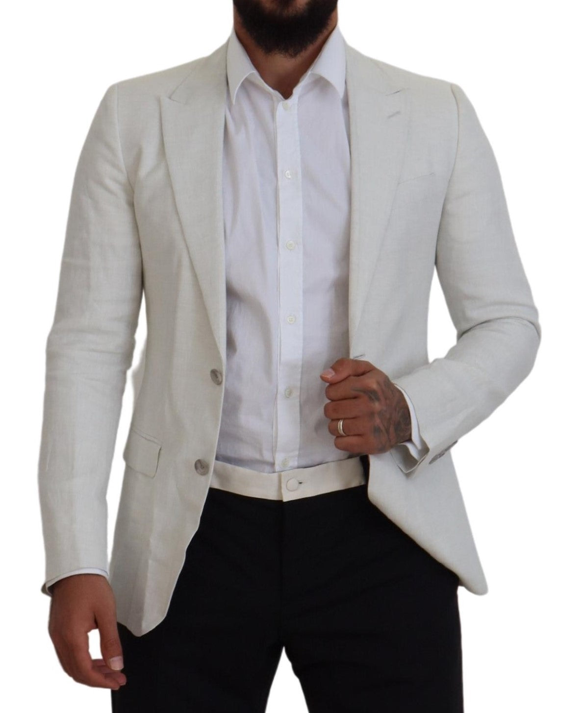 Dolce &amp; Gabbana Elegant white single-breasted Sicilia blazer