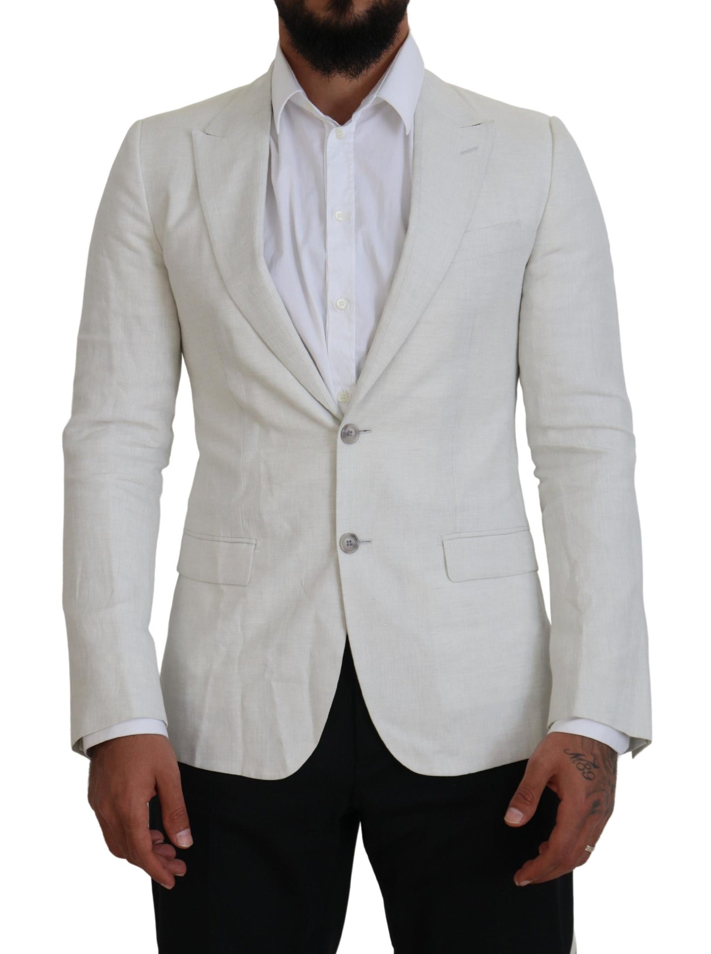 Dolce &amp; Gabbana Elegant white single-breasted Sicilia blazer