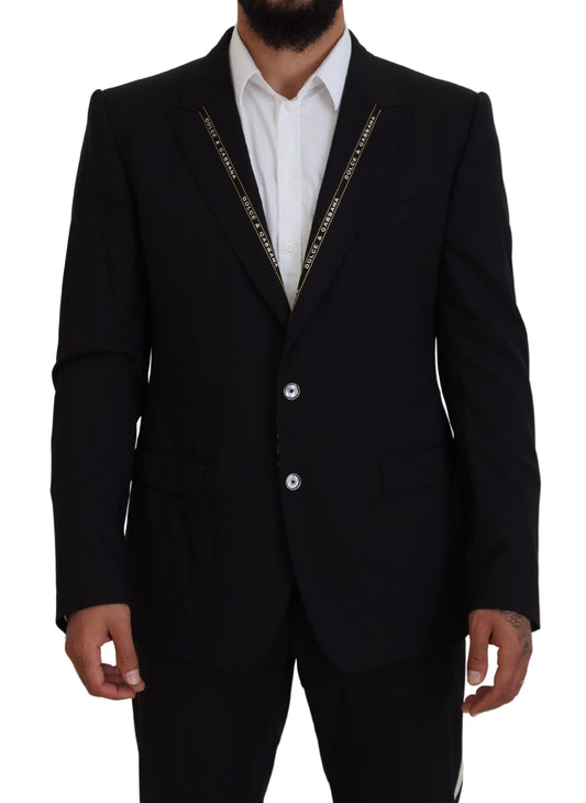 Dolce & Gabbana Schwarzer einreihiger Blazer im sizilianischen Stil