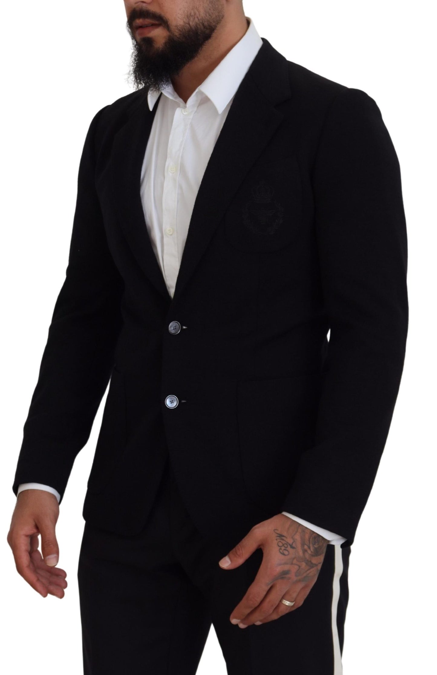 Dolce &amp; Gabbana Elegant single-breasted blazer in black wool