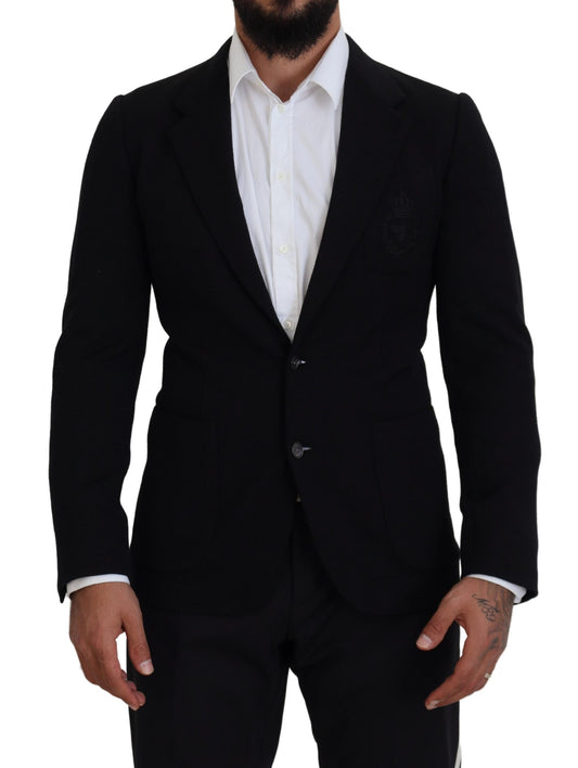 Dolce & Gabbana Eleganter einreihiger Blazer aus schwarzer Wolle