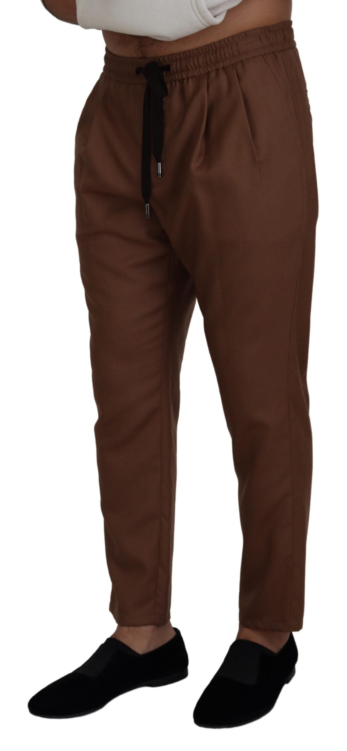 Dolce &amp; Gabbana Chic Brown Cashmere Silk Jogger Pants