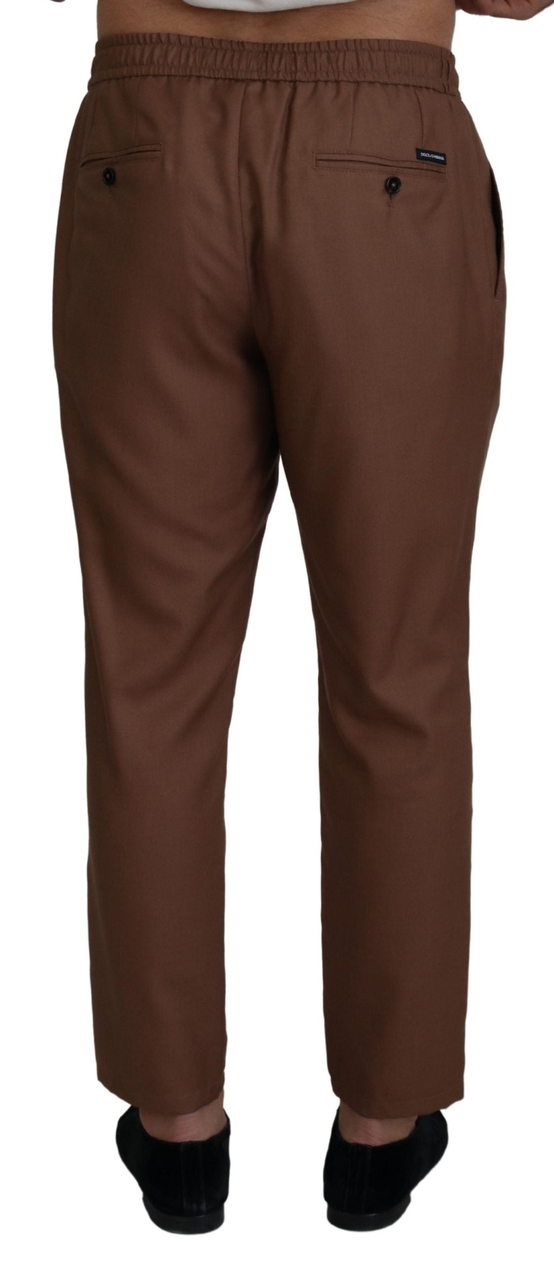 Dolce &amp; Gabbana Chic Brown Cashmere Silk Jogger Pants