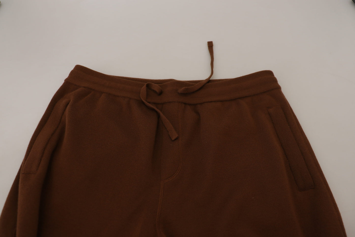 Dolce &amp; Gabbana Elegant Brown Cashmere Jogger Pants