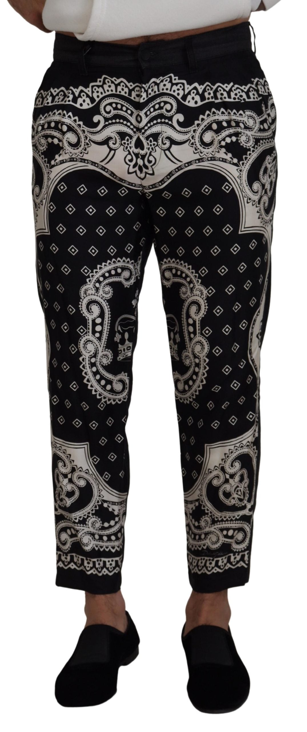 Dolce &amp; Gabbana Elegant silk-cotton trousers with bandana print