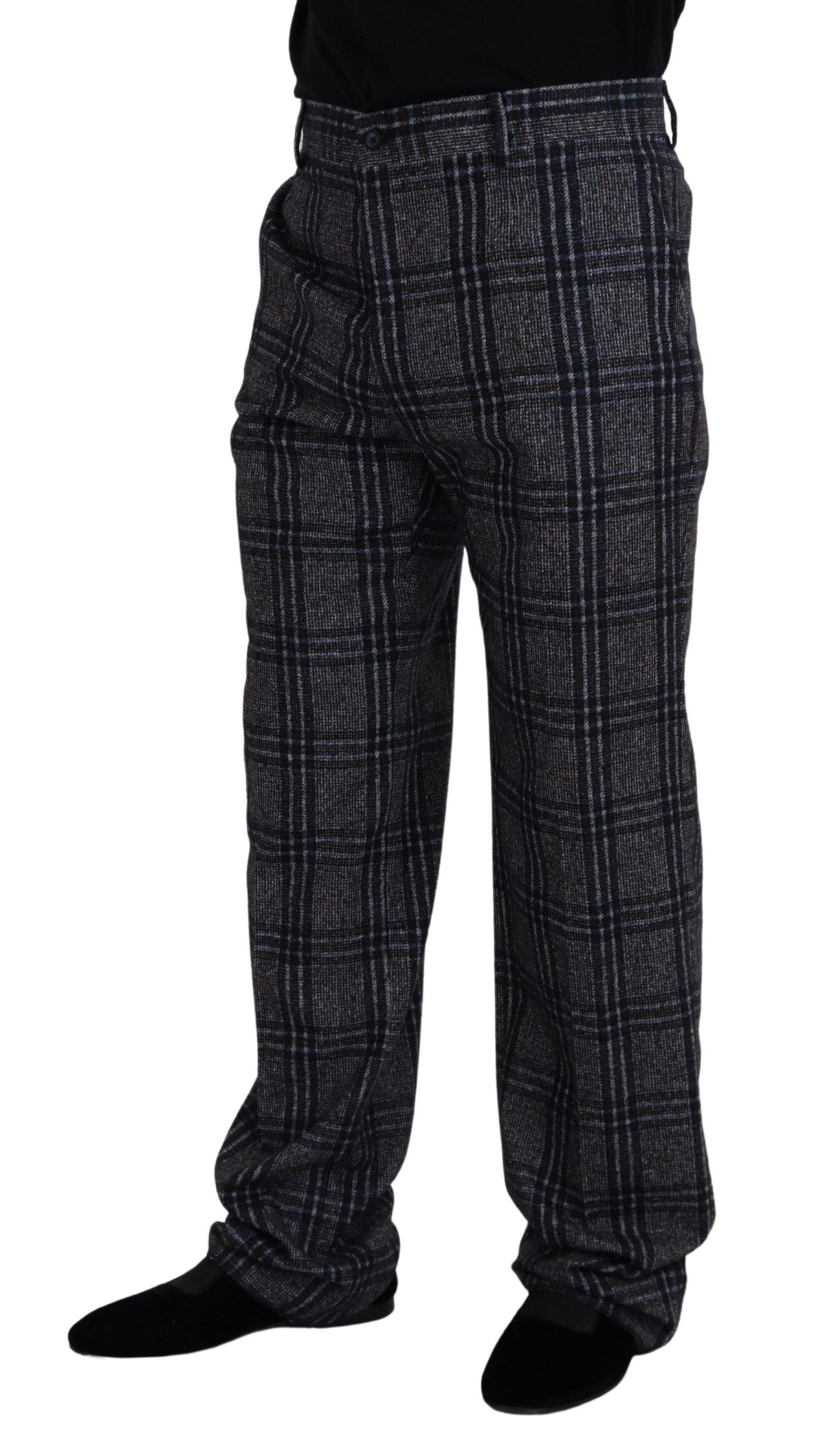 Dolce &amp; Gabbana Elegant grey checked alpaca blend trousers