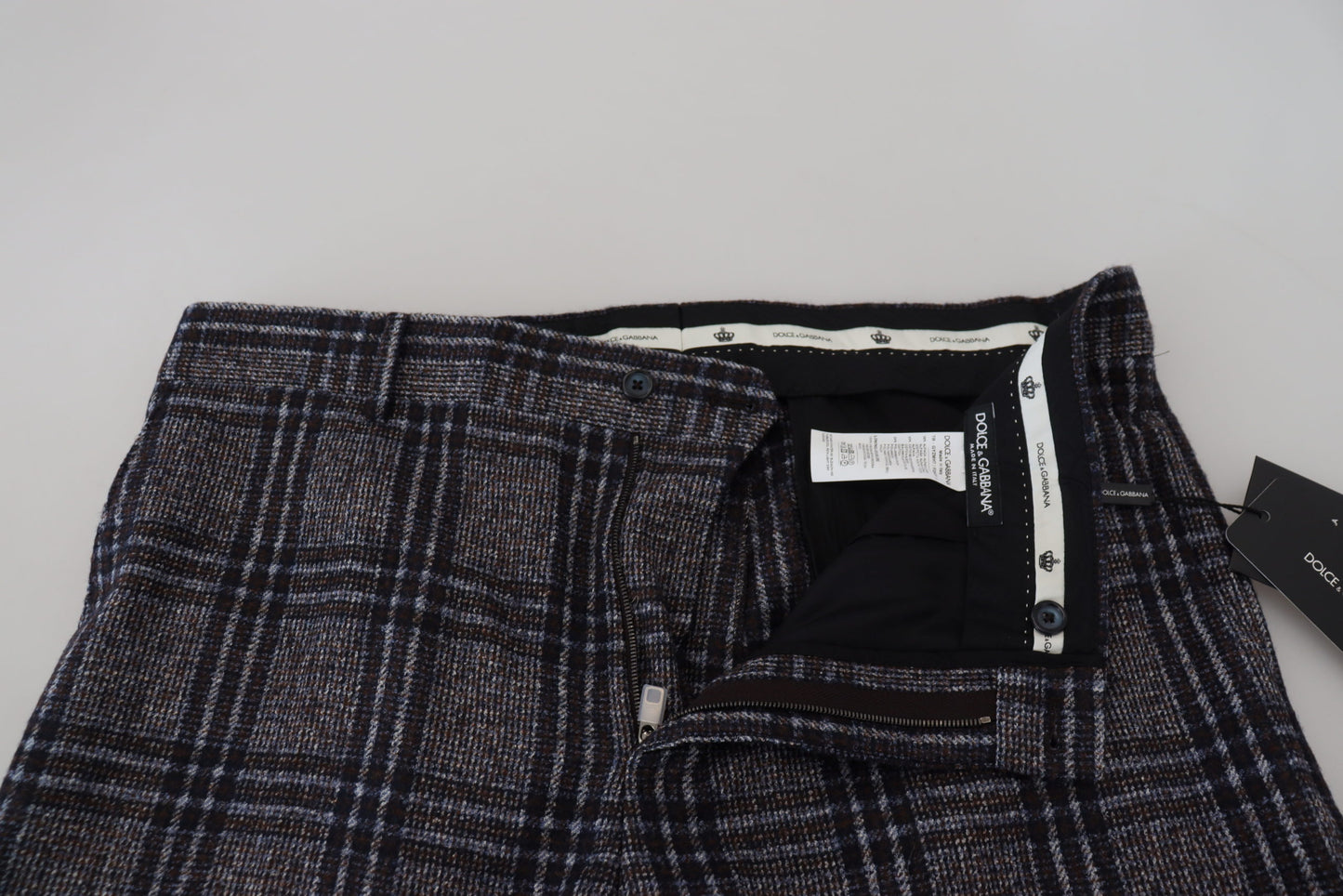 Dolce &amp; Gabbana Elegant grey checked alpaca blend trousers