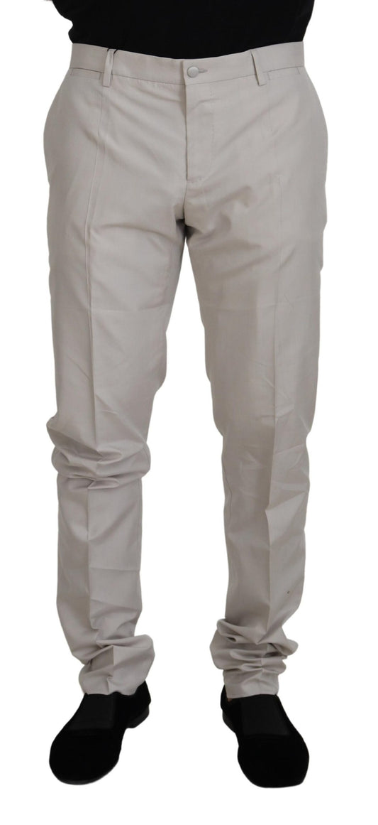 Dolce &amp; Gabbana Elegant off-white silk blend trousers