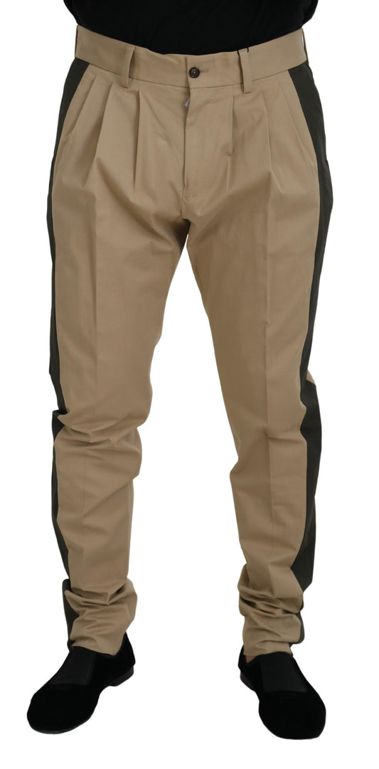 Dolce &amp; Gabbana Elegant two-tone cotton stretch trousers