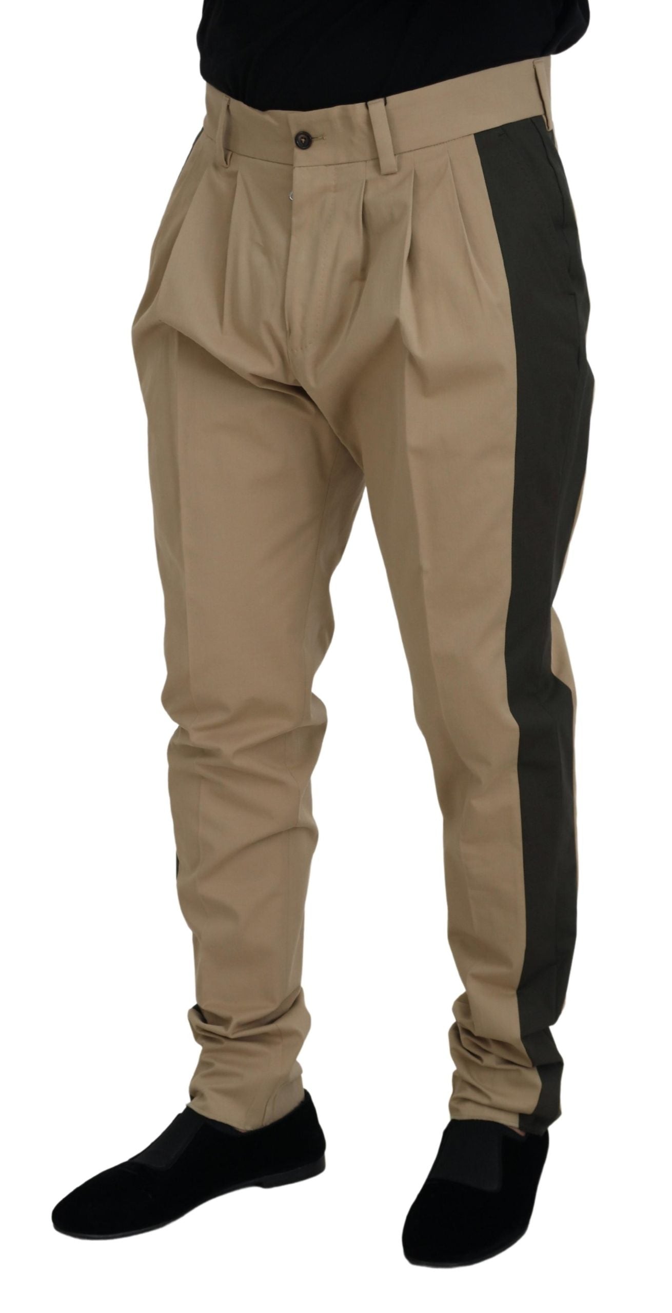 Dolce &amp; Gabbana Elegant two-tone cotton stretch trousers