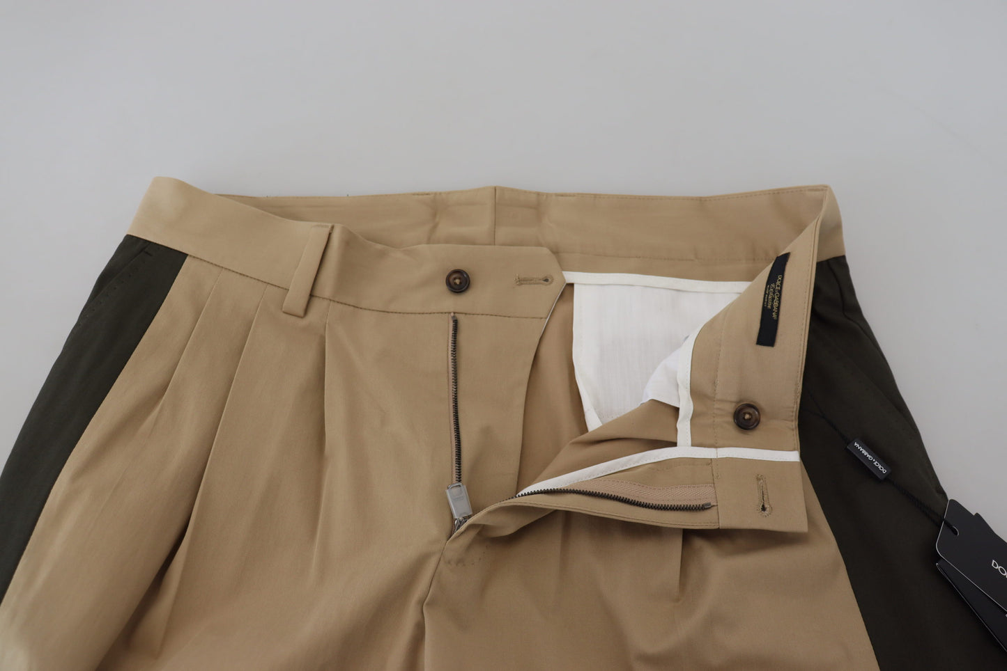 Dolce &amp; Gabbana Elegant two-tone cotton stretch trousers