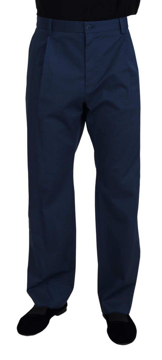 Dolce &amp; Gabbana Elegant blue cotton blend trousers for men