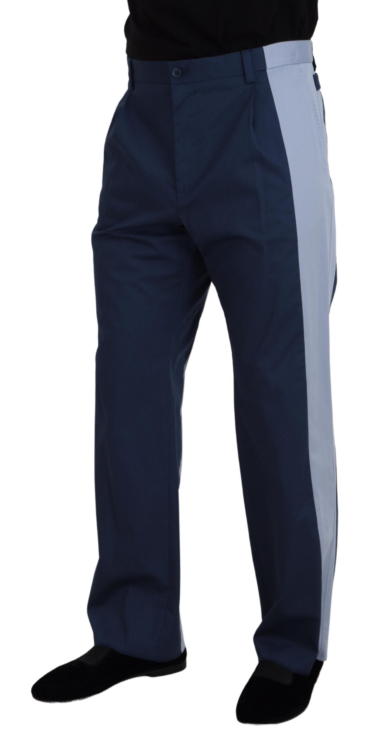 Dolce &amp; Gabbana Elegant blue cotton blend trousers for men