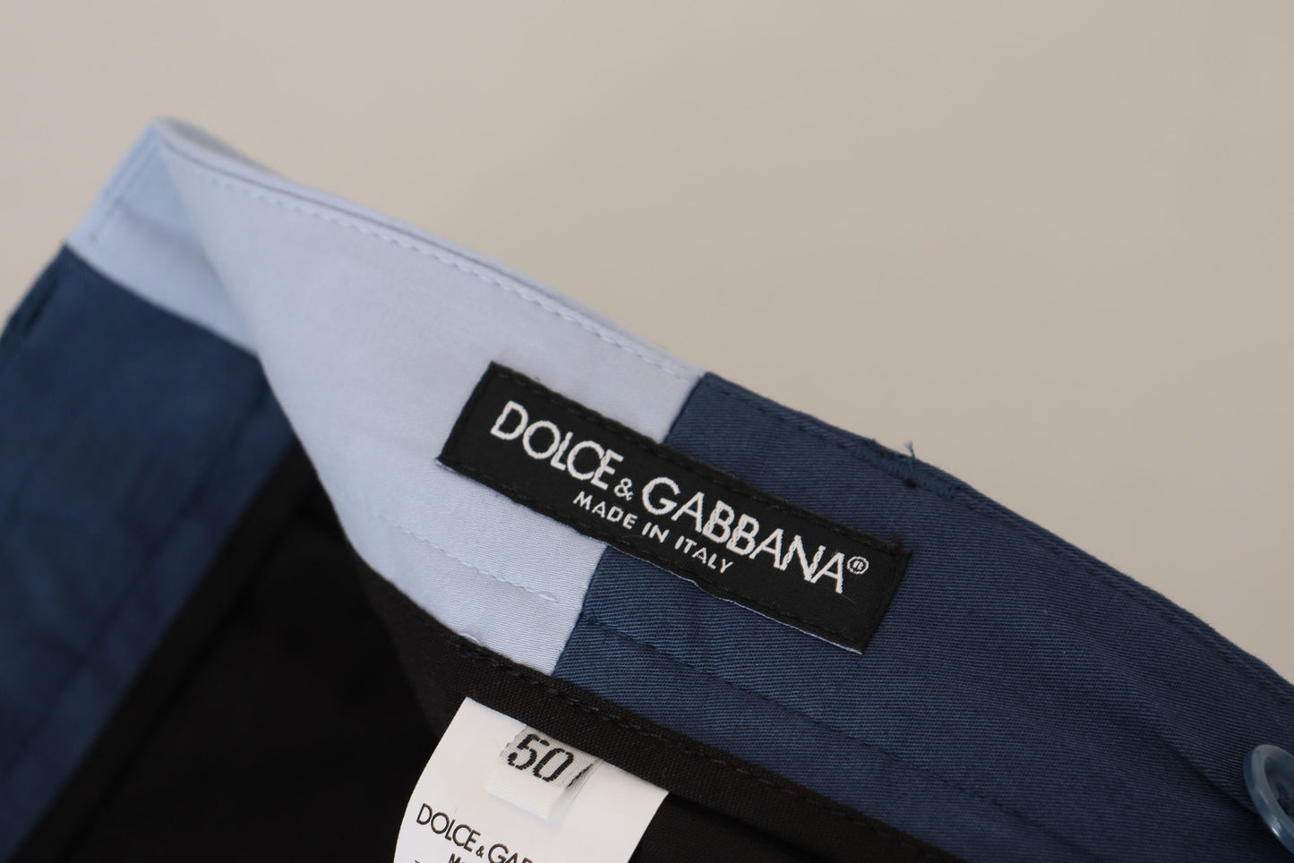 Dolce &amp; Gabbana Elegant blue cotton blend trousers for men